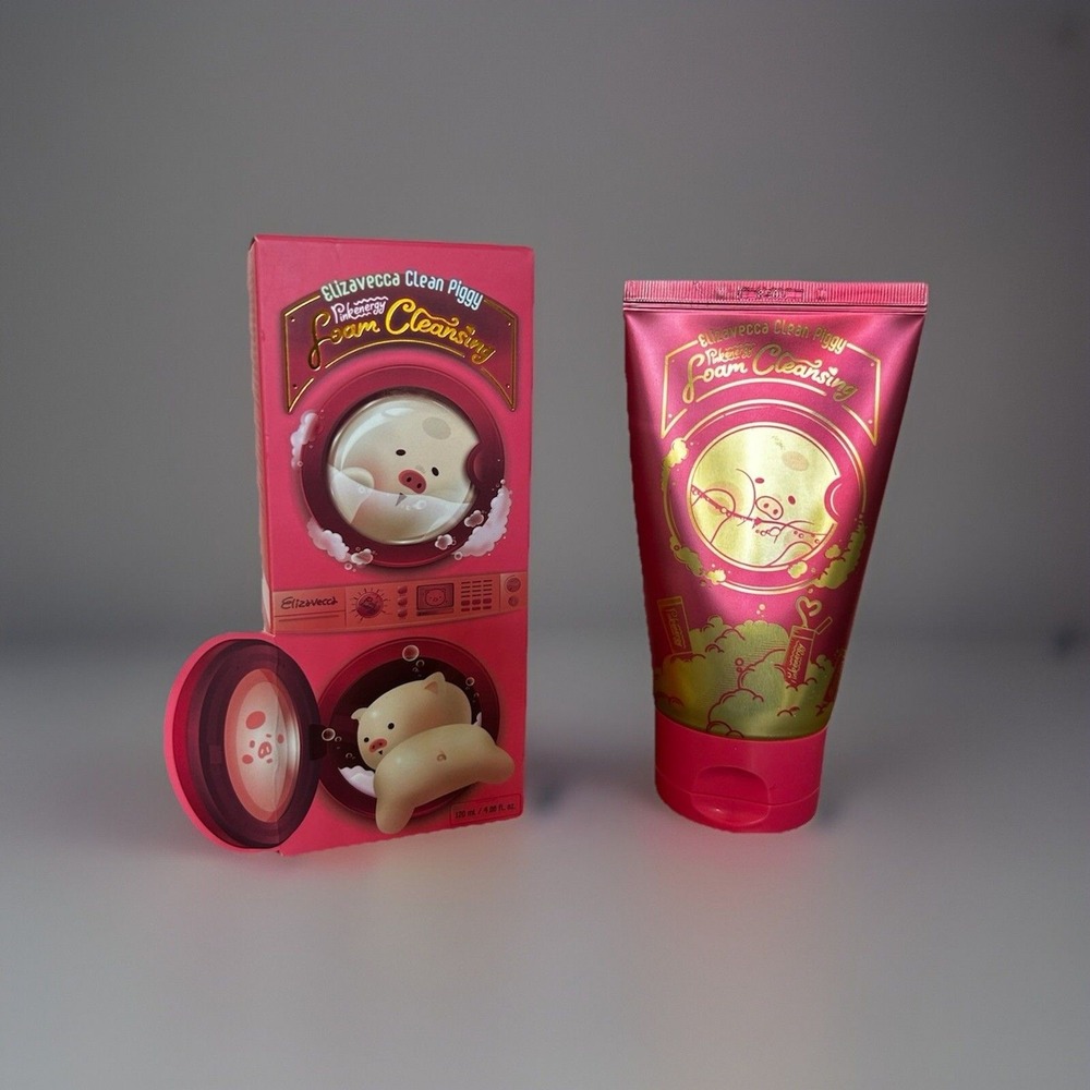 💖 Elizavecca Clean Piggy Pink Energy Foam Cleansing 120ml | K-Beauty‎ Face Wash
